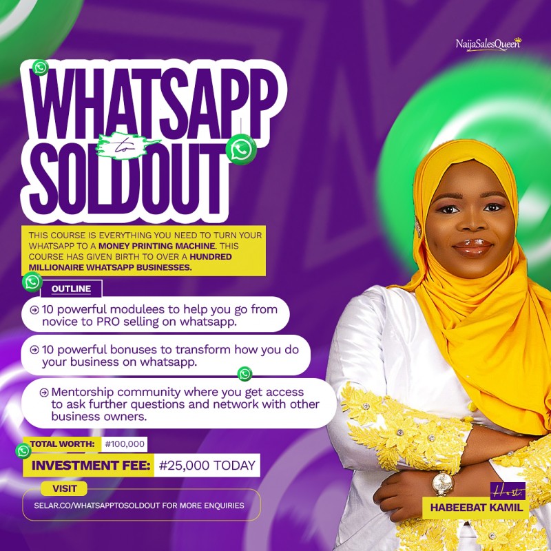 WHATSAPP TO SOLD OUT