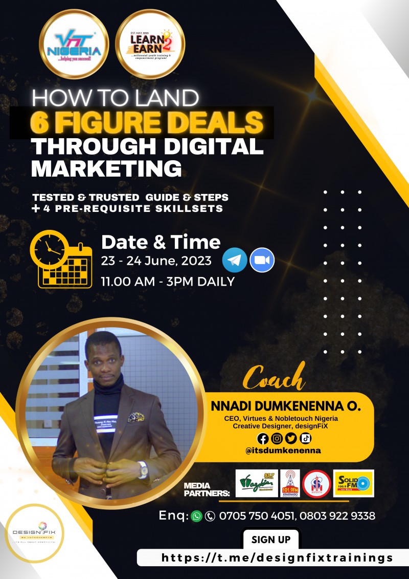 Buy HOW TO LAND 6 FIGURE DEALS THROUGH DIGITAL MARKETING by Dumkenenna