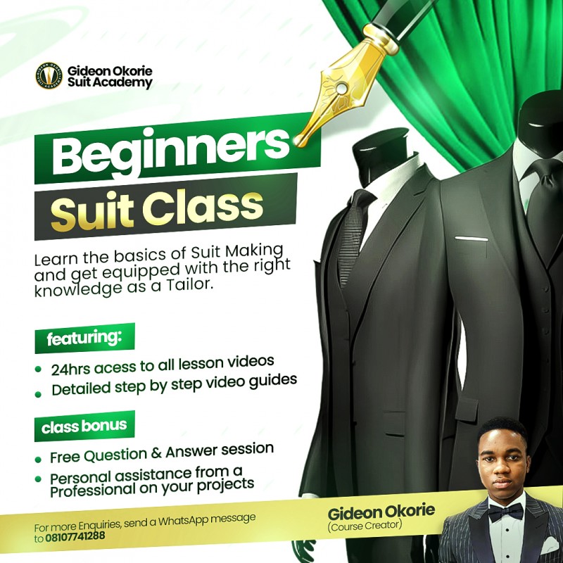 BEGINNERS SUIT JACKET CLASS