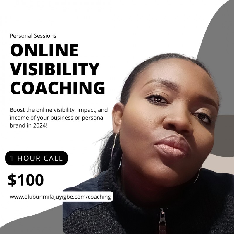 1 hour Online Visibility Coaching session with Olubunmi