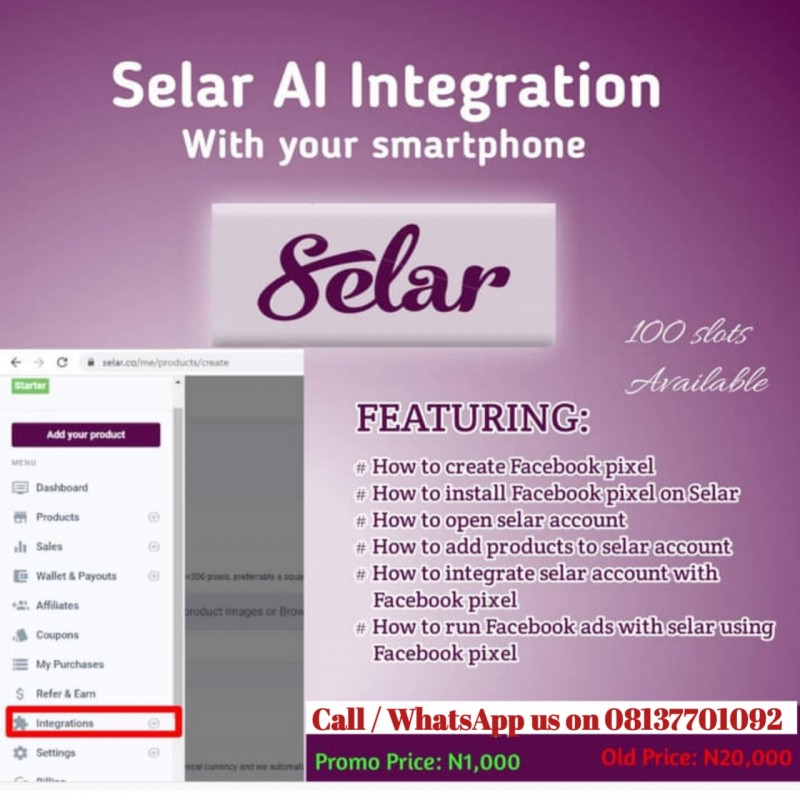 Selar Co Buy SELAR INTEGRATION by Brenda's collection on Selar