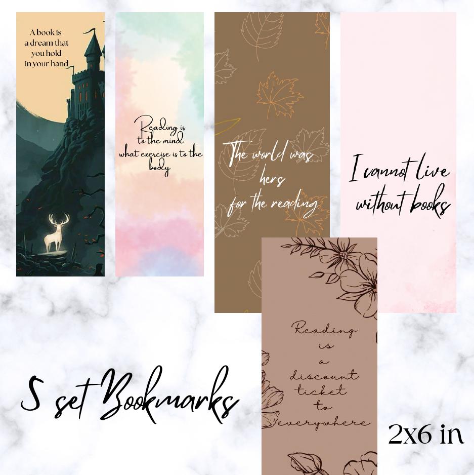 Buy 5-set Printable Bookmarks by Print Ready Template on Selar