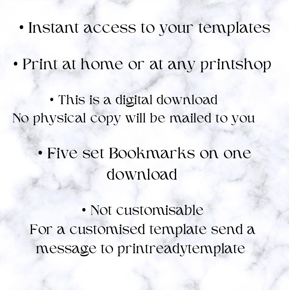 5-set Printable Bookmarks