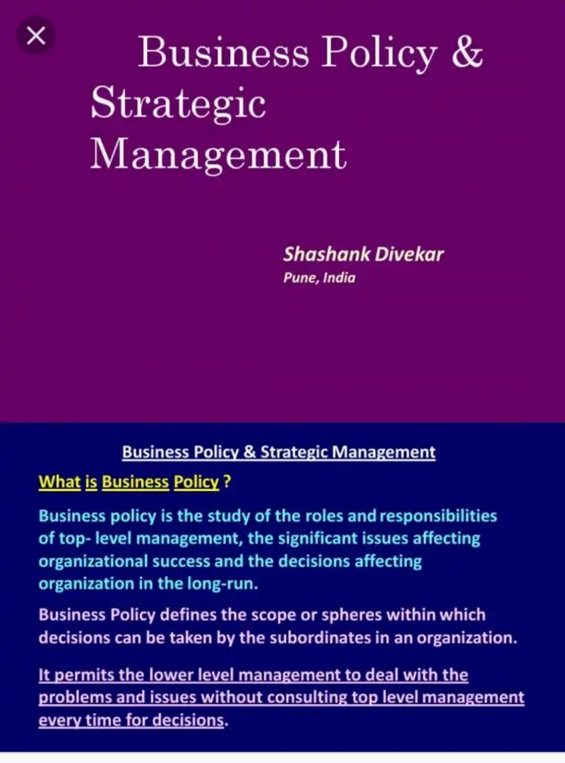 Business policy and strategy