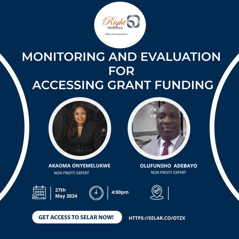 Monitoring and Evaluation for Accessing Grant funding