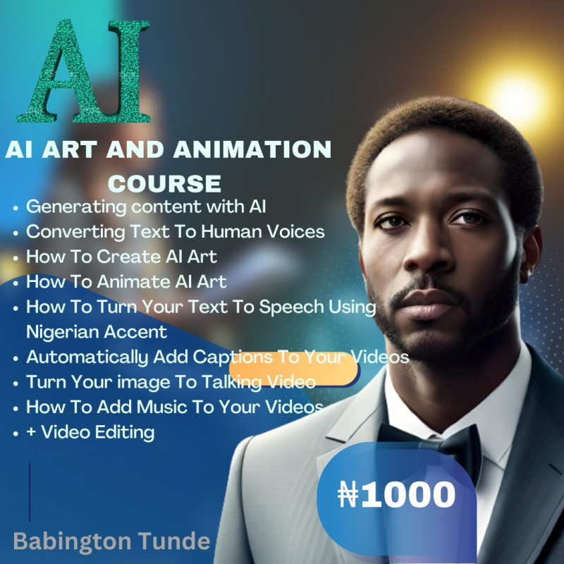 Buy AI ANIMATION COURSE By Babington Tunde On Selar Buy ai animation course by babington tunde on selar