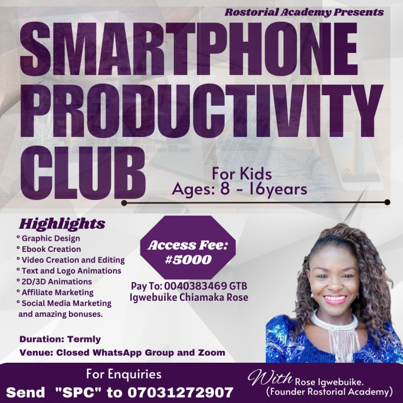 SMARTPHONE PRODUCTIVITY CLUB FOR TEENS.