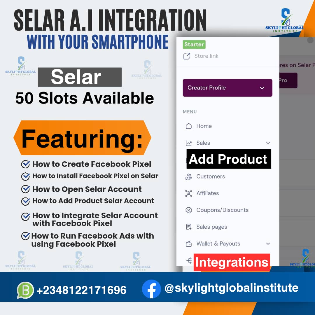 Buy SELAR A.I INTEGRATION COURSE by SKYLIGHT GLOBAL INSTITUTE on Selar