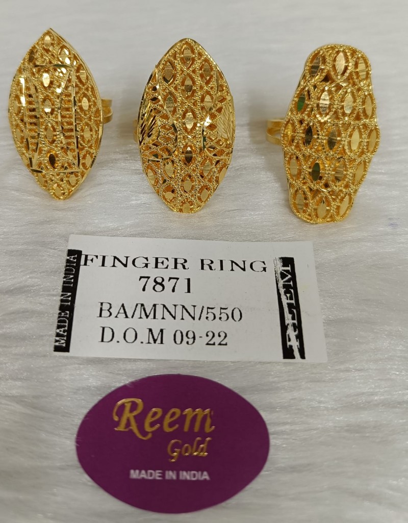 Gold-plated fancy marquis finger rings