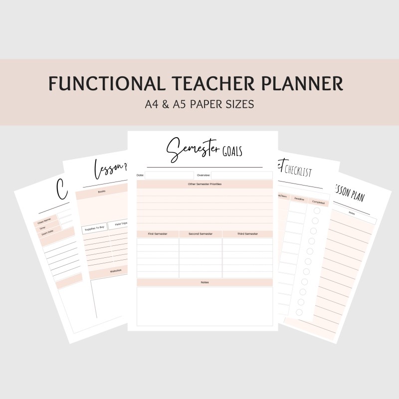 Buy Functional Teacher Planner Printable by Simple Concept Planners