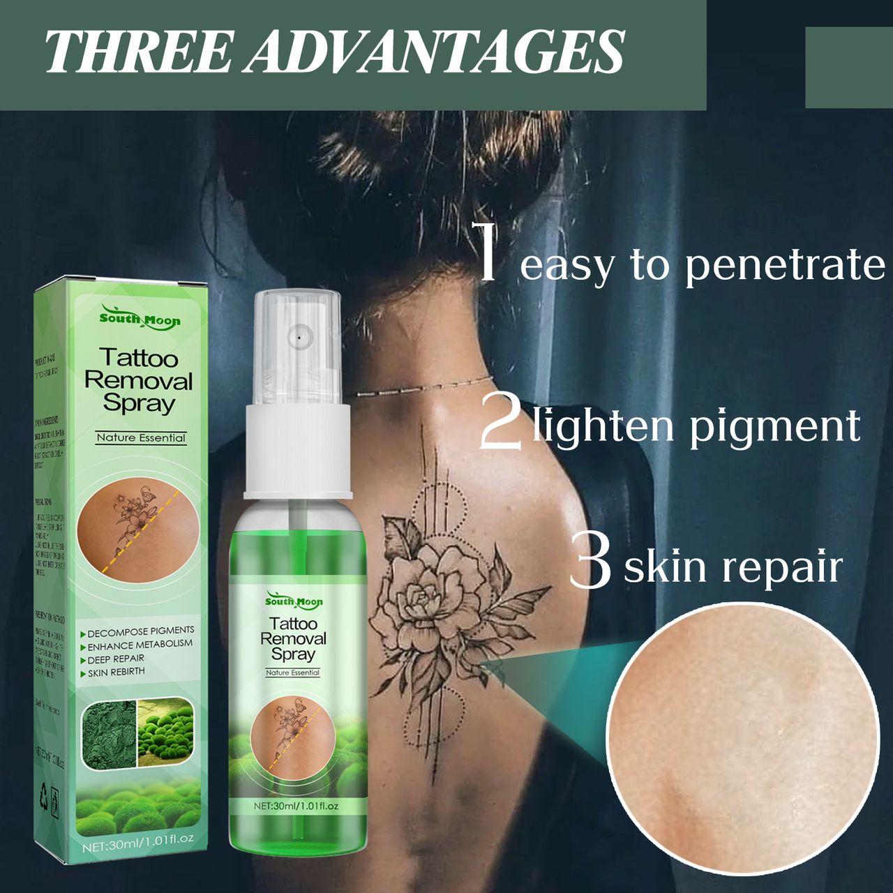 thumbnail image 2 of Organic Tattoo Removal Spray - Decompose Pigments, 100% Natural Formula 2 of 4