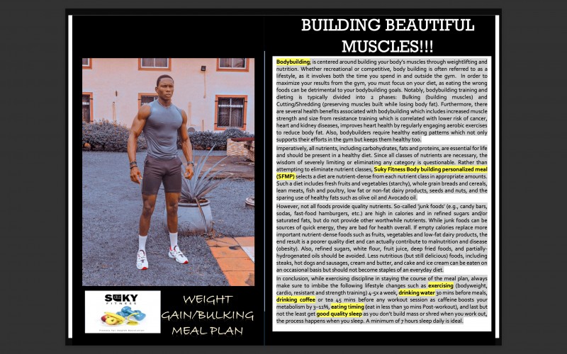 Suky Fitness Bulking Meal Plan