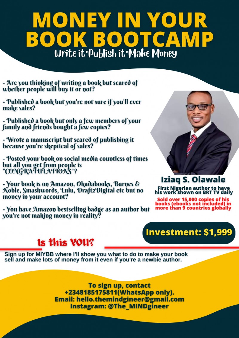 Buy MONEY IN YOUR BOOK BOOTCAMP by Iziaq Olawale on Selar