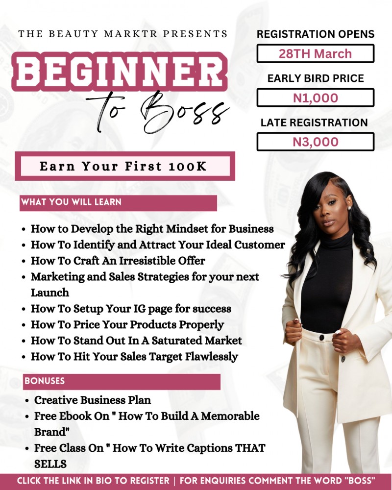 Buy Beginner to boss launch program by The Beauty Marktr on Selar