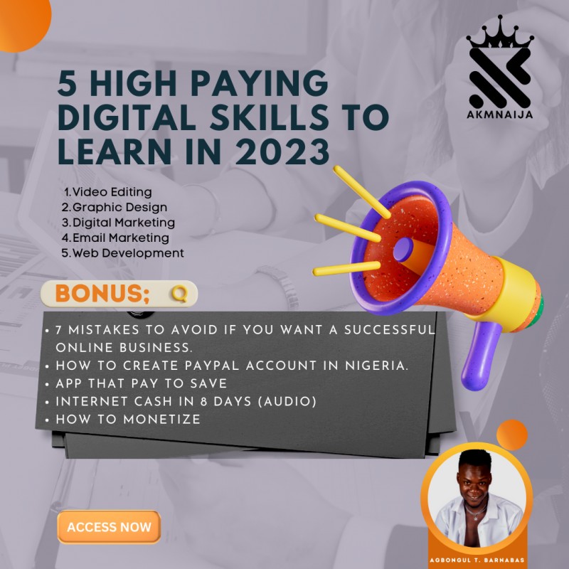 THE 5 HIGH PAYING DIGITAL SKILLS TO LEARN IN 2023.