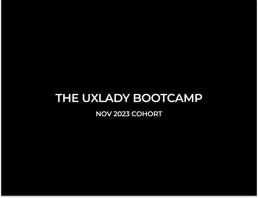THE UXLADY BOOTCAMP