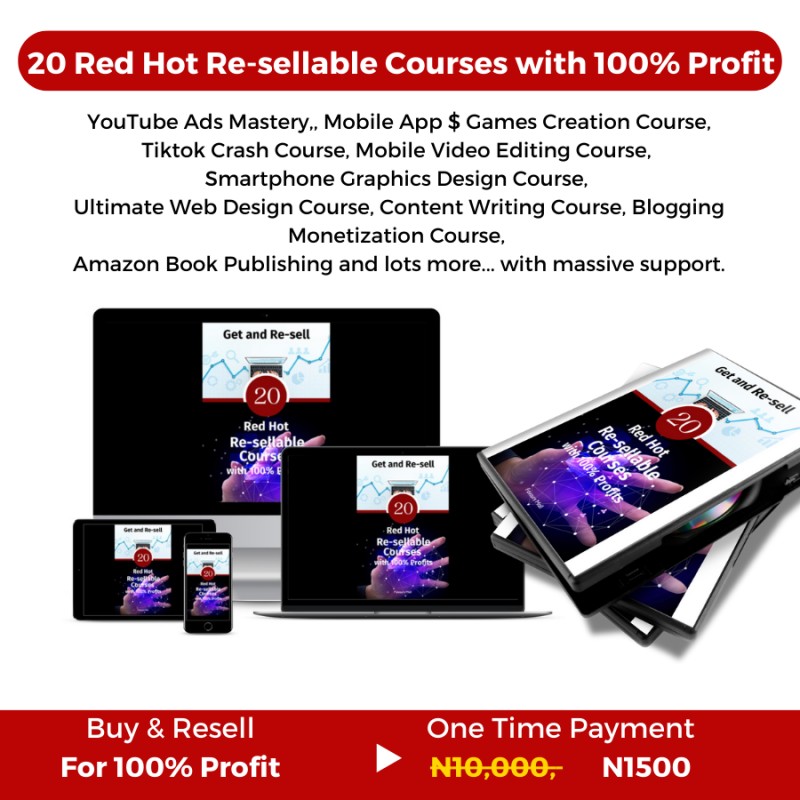 20 Red Hot Re-sellable Courses with 100% Profits for Affiliate and Digital Marketers