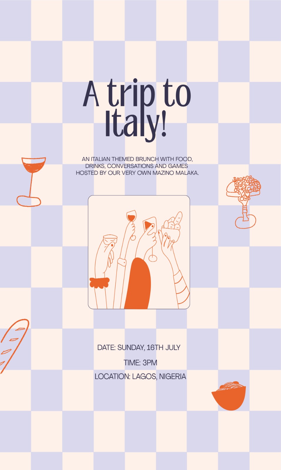 A trip to Italy - you can rest here event.