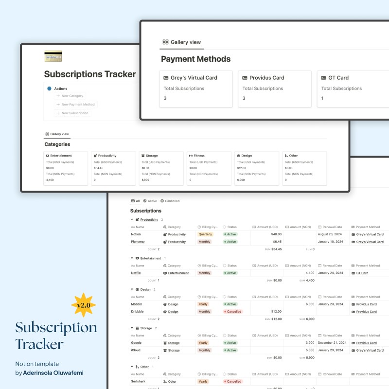 Life Dashboard v2.0 - Notion Template