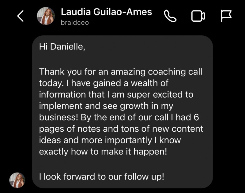 1 on 1 Content  Coaching Call