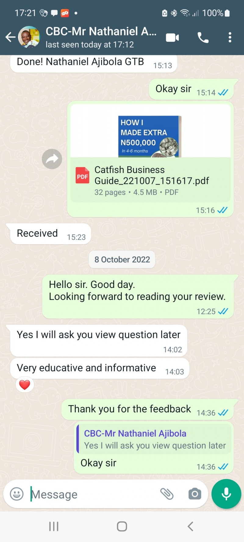 Customer review 1