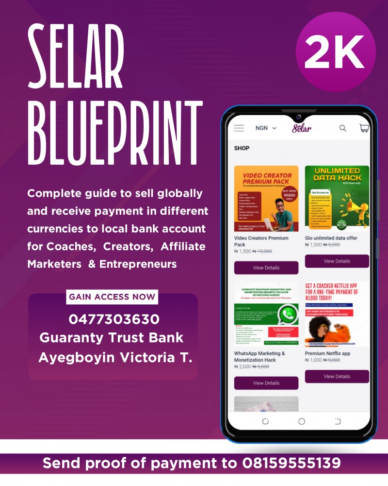Buy SELAR BLUEPRINT by on Selar