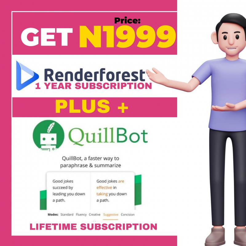 RenderForest Premium + Quillbot Premium