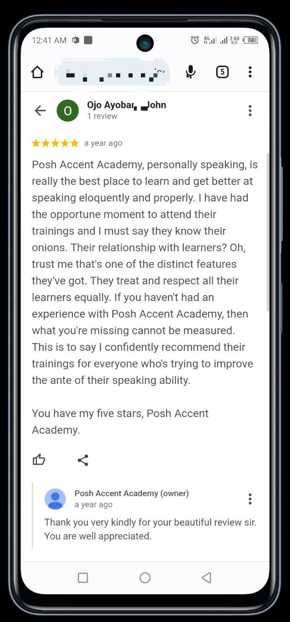 Customer review 1