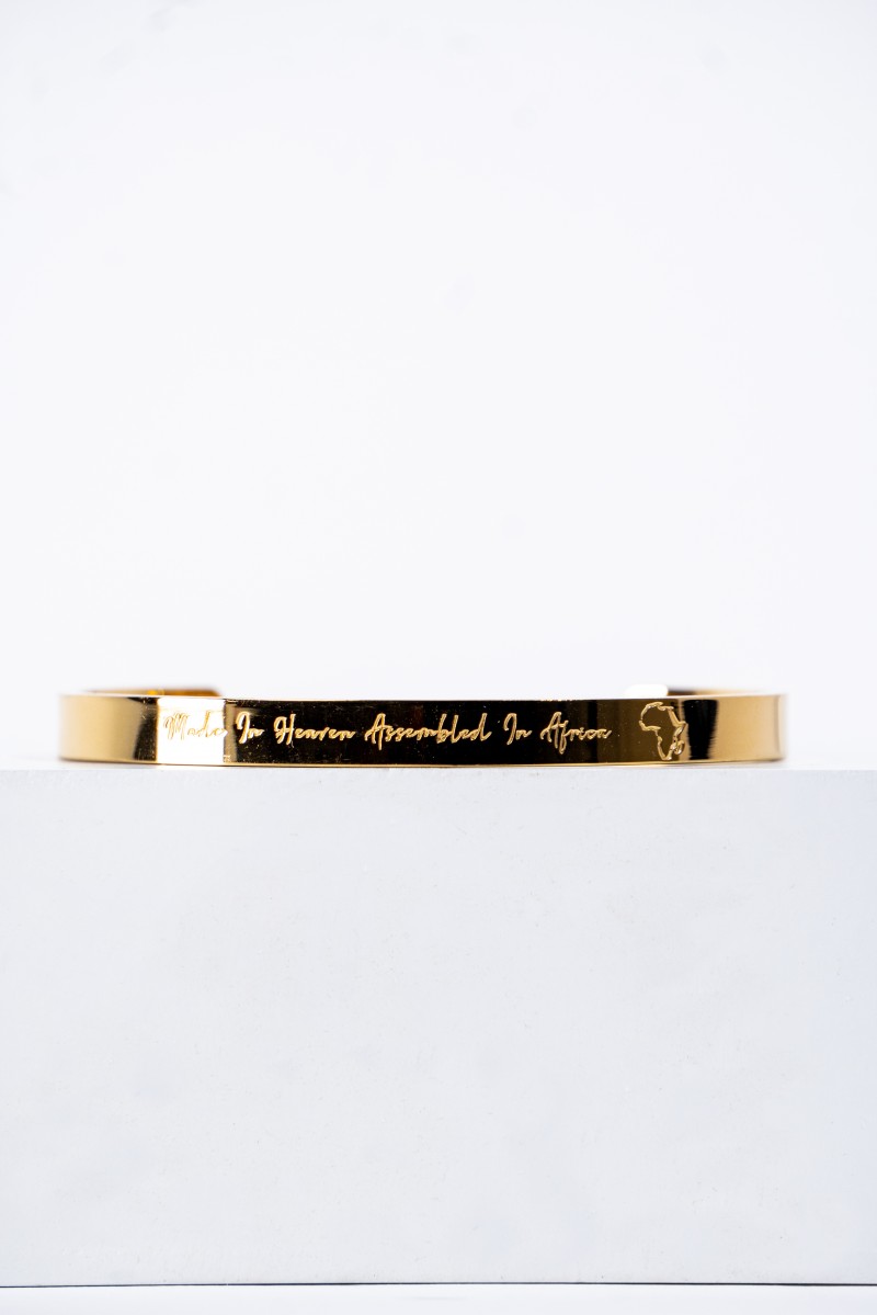 "Made in Heaven|Assembled in Africa" Cuff Bracelet
