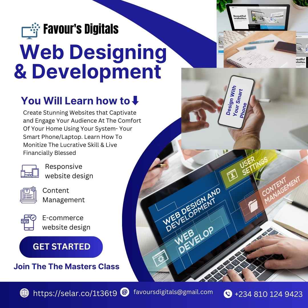 Buy WEBSITE DESIGN VIDEO TRAINING/COURSE by Bro. Favour on Selar
