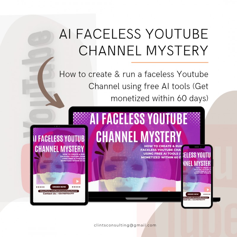Buy AI FACELESS YOUTUBE CHANNEL MYSTERY (How to create & run a faceless ...