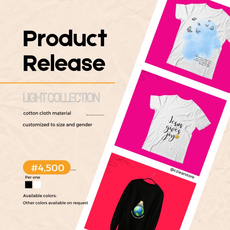 Light Collection Customized T-shirt