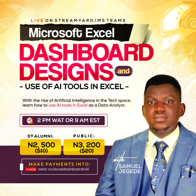 Buy excel dashboard and ai in sheets live training by dahel consultants