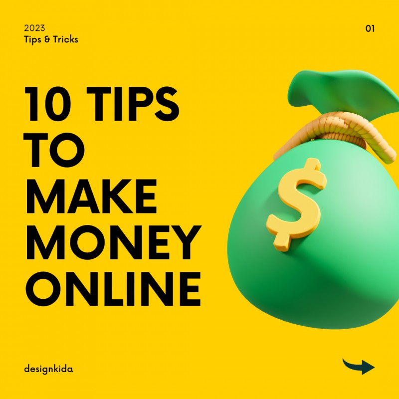 Minimal Microblog 10 tips to Make Money Online Carousel Instagram Post