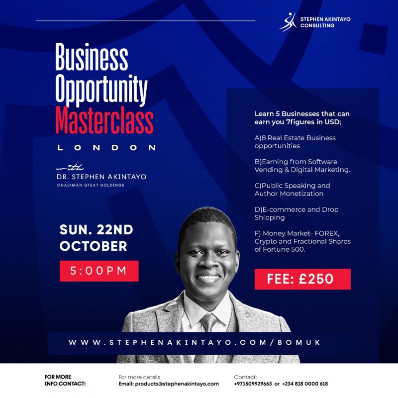Business Opportunity Master class (London Virtual)
