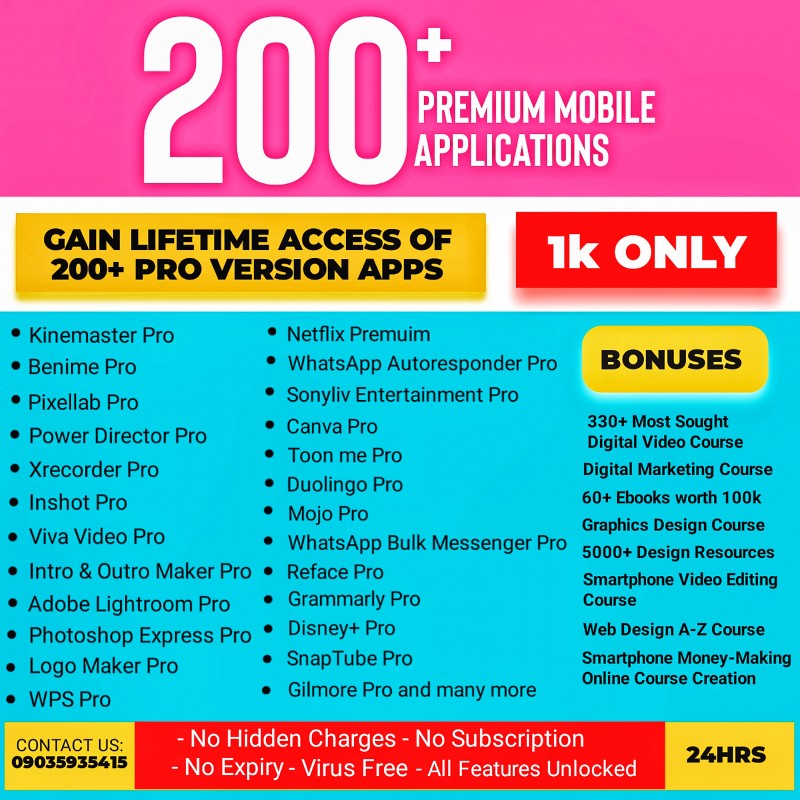 Buy 200+ PREMIUM APPLICATIONS by Ebuka Monday on Selar