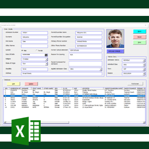 ADMISSION DATABASE TEMPLATE IN MS EXCEL