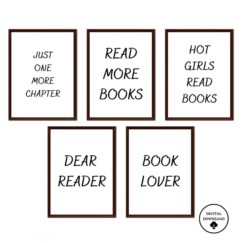 Buy Book Lover Printable Wall Art (5 Prints by ES Prints on Selar.co