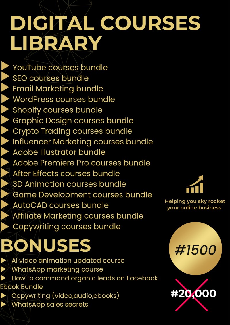 Buy DIGITAL COURSES LIBRARY by Fatima Adelu on Selar