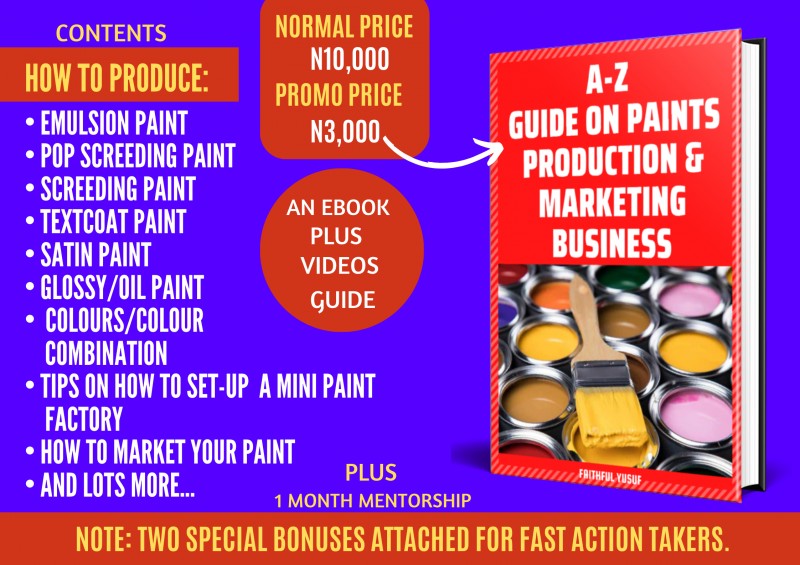 Step By Step Guide on Paints Production & Marketing Business