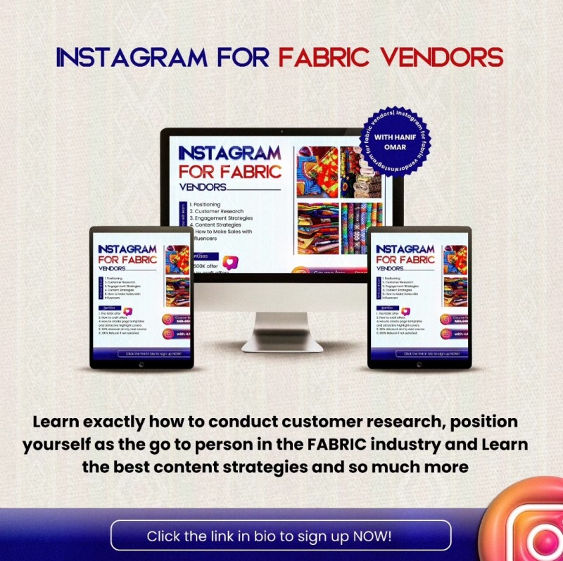 Instagram for Fabric Vendors