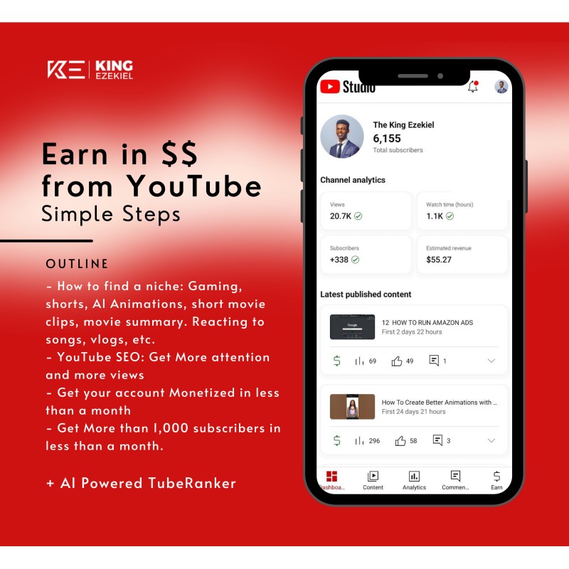Buy YOUTUBE MONETIZATION: Earn in $$ from YouTube Simple Steps by King ...