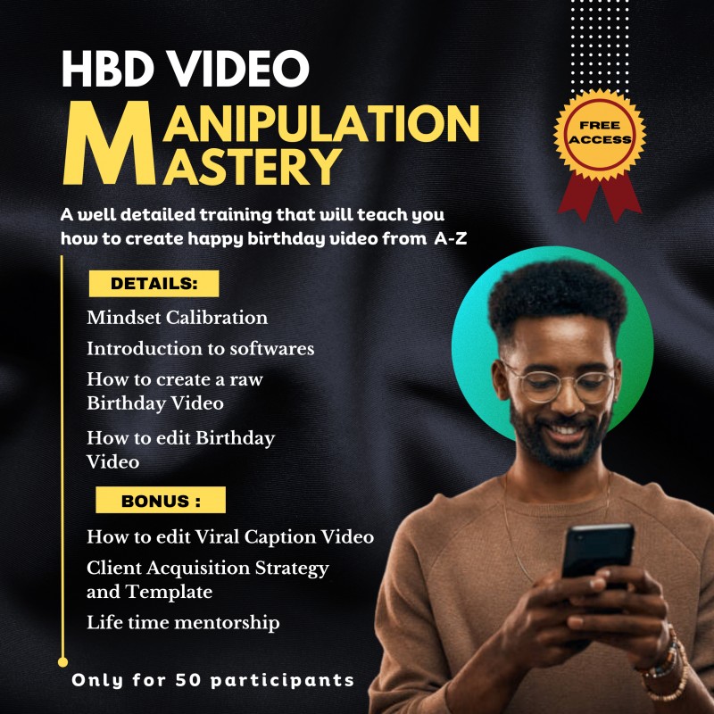 Buy HBD VIDEO MANIPULATION MASTERY by Kingsley Kelechukwu on Selar