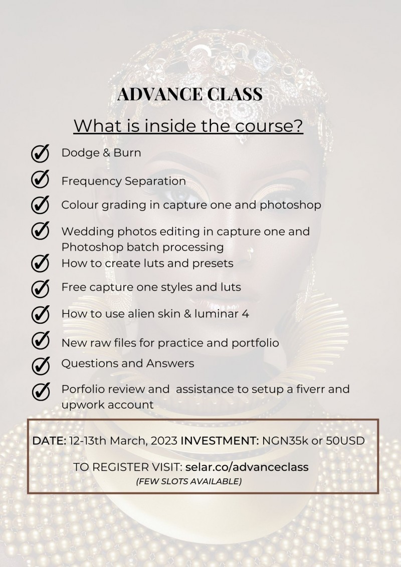 MARCH 2023: Advance Retouching Class (VIDEO REPLAY)