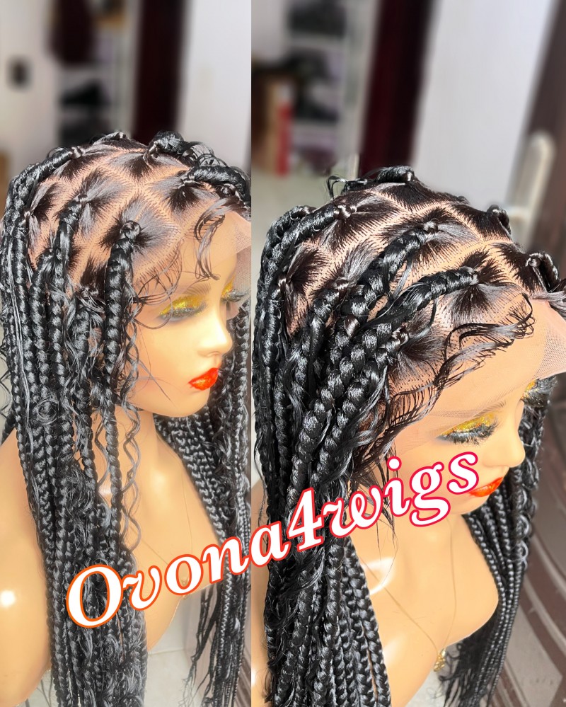 Fiber lace knotless braid units
