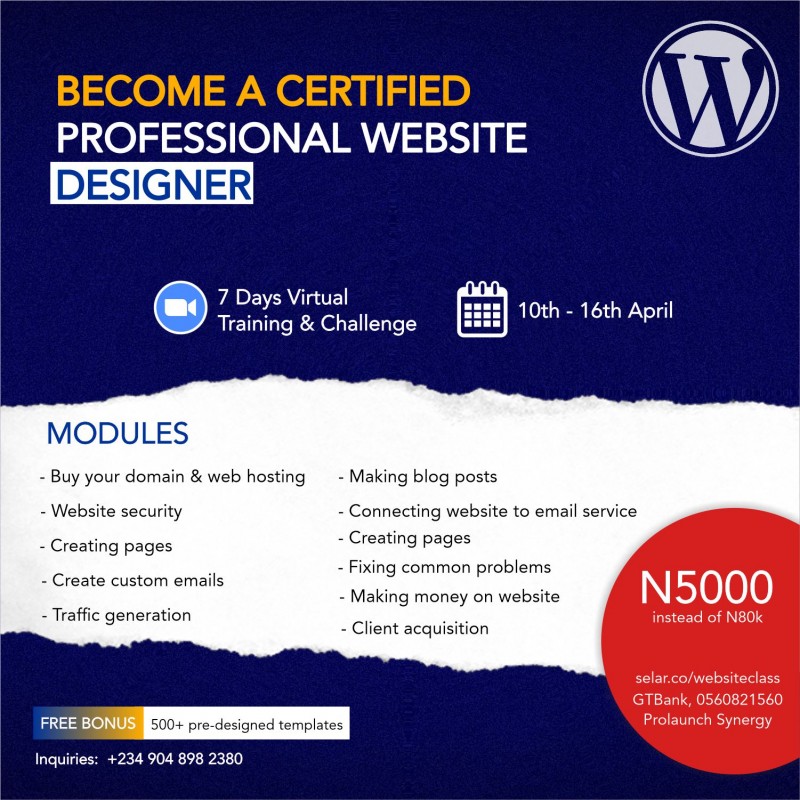 Buy WordPress Website Design - Certificate Training by ProLaunch ...