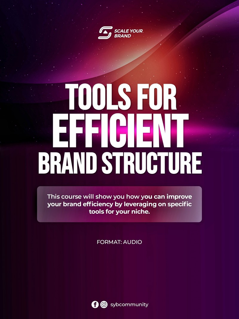 TOOLS FOR EFFICIENT BRAND STRUCTURE