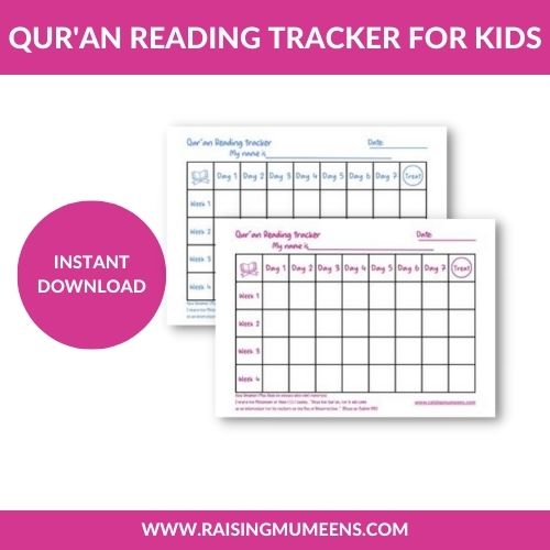 Qur'an Reading Tracker For Kids