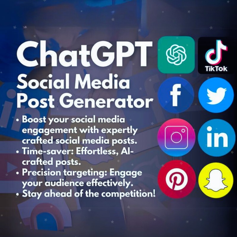 1263 ChatGPT Prompts For Social Media & Marketing Post Generator | TikTok | Facebook | Youtube| Blog| Reddit| Pinterest | Twitter | Instagram | Instant Access | Copy and Paste | How-to Video