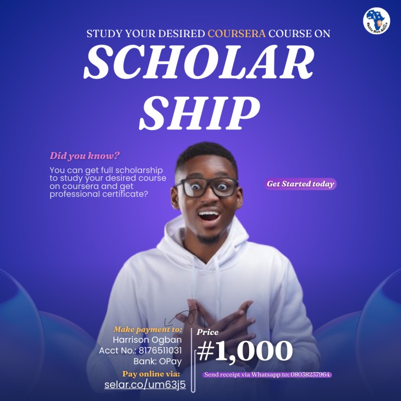 Buy HOW TO GET COURSE SCHOLARSHIP by Skills Hub Africa on Selar